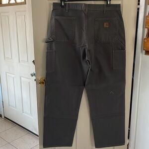 Carhartt B136 GVL grey and Dickies Green Canvas carpenter pants Boths size 38x32